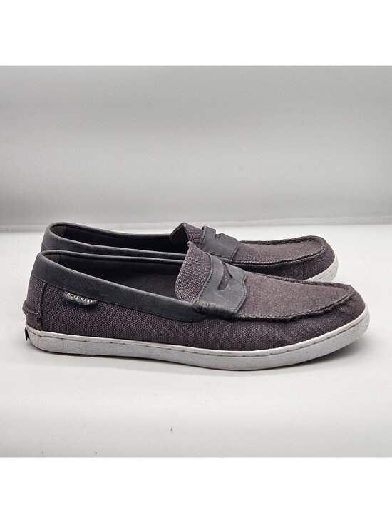 Cole Haan Mens Grey Canvas Leather Penny Loafers Slip-On Shoes Size 11.5M C25710 main image 4